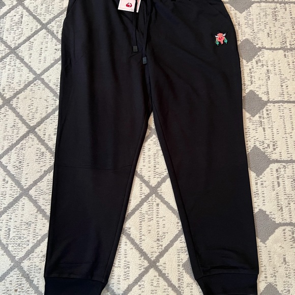 Badgley Mischka French Terry Jogger Pants Black Womens Sz 1X NWT - Picture 2 of 7